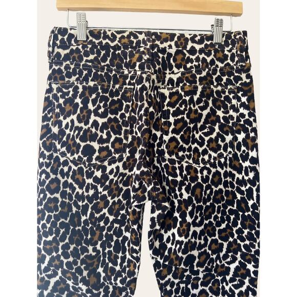J.Crew Leopard Animal Print High Waist Corduroy Skinny Pants Size 27 - Picture 5 of 8